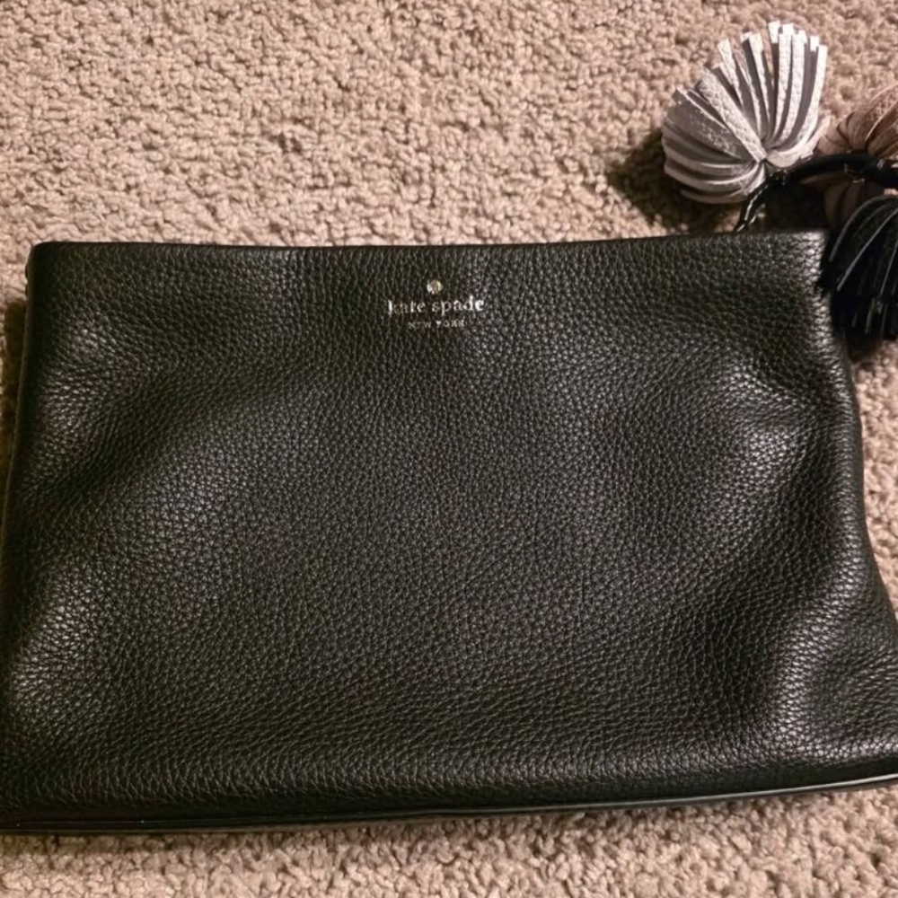 Kate Spade Black Textured Pouch